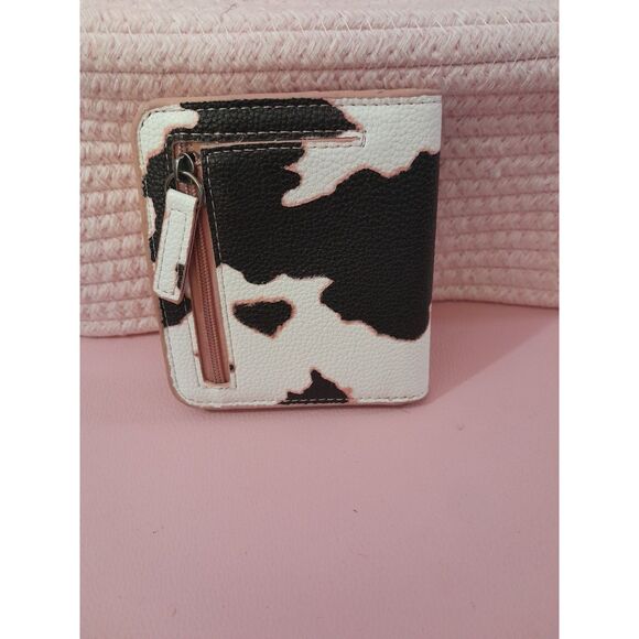 Wrangler Small Black Cow Print Wallet Thin Wallet Card Rfid Lining - Picture 2 of 3